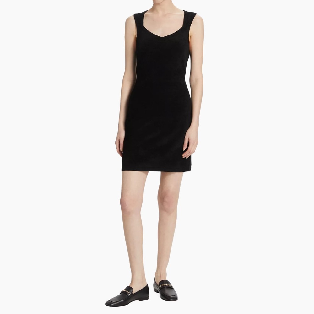 NWT Theory Micro Velvet Sleeveless Minidress Black M